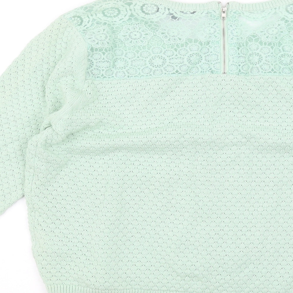 New Look Womens Green Pullover Jumper Size 14