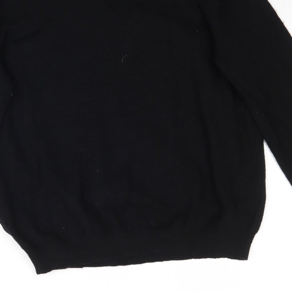 George Womens Black Knit Pullover Jumper Size 10 - Floral Embroidery