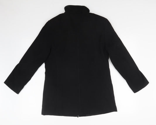 Joella Di Marco Womens Black Overcoat Jacket Size S
