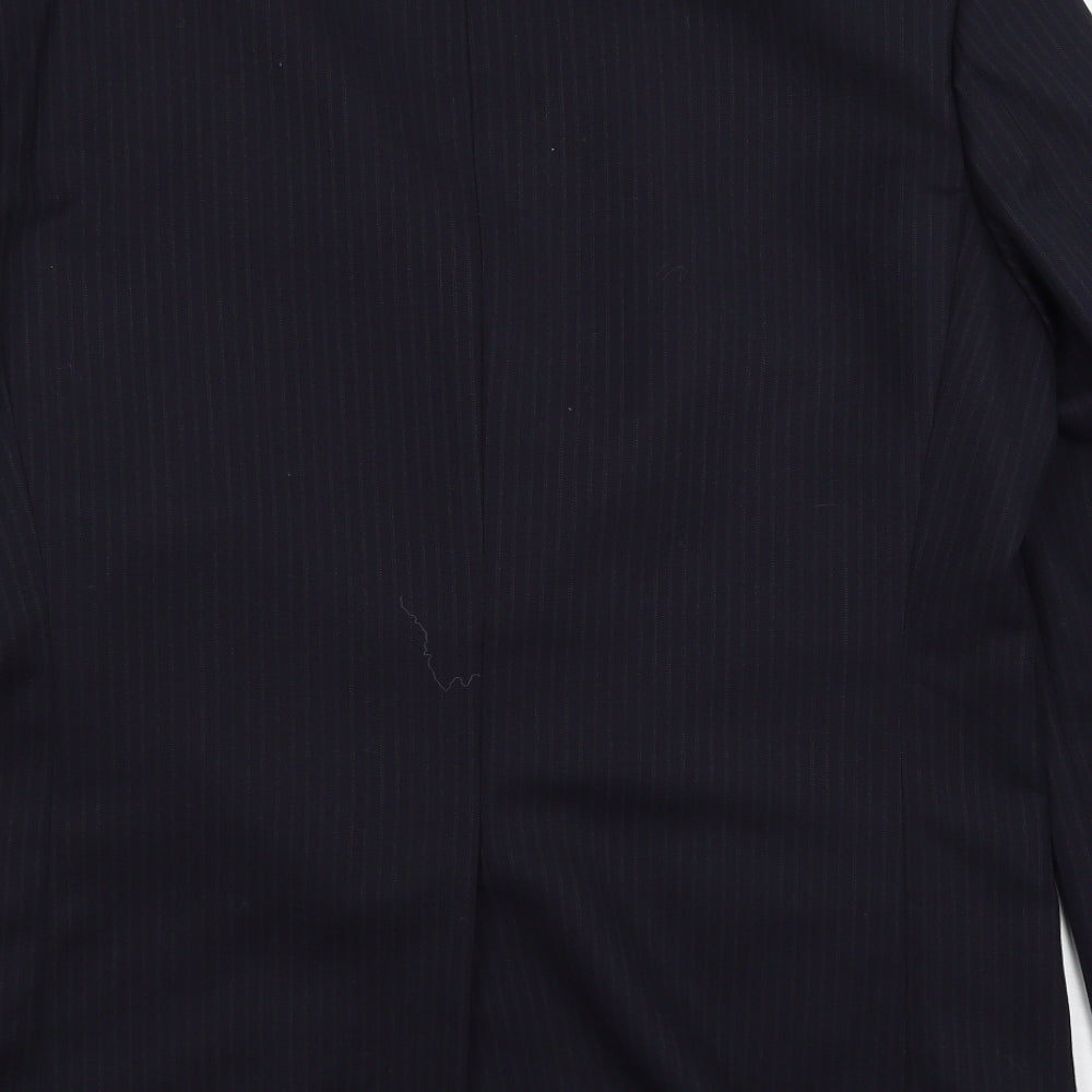 Burton Mens Blue Striped Jacket Suit Jacket Size L