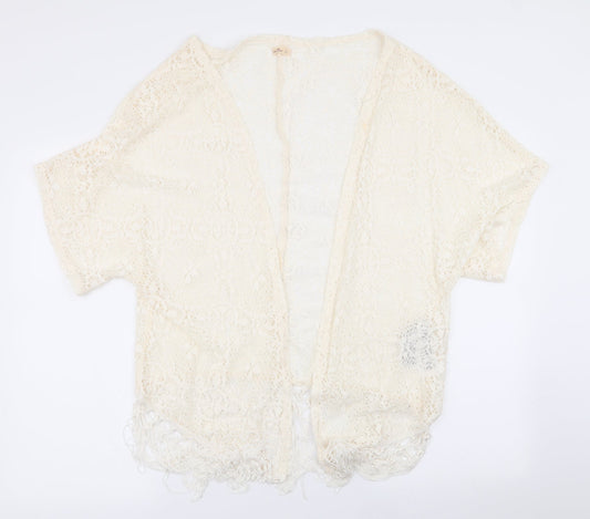 Hollister Womens Beige Geometric  Cardigan Jumper Size M