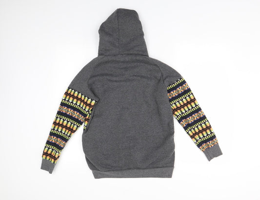 Zy Fg Free Boys Multicoloured Geometric Pullover Hoodie Size M