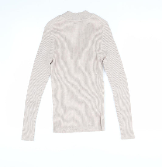 Primark Mens Beige Knit Pullover Jumper Size M