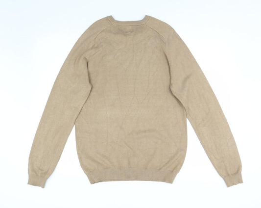 River Island Mens Brown Knit Pullover Jumper Size S
