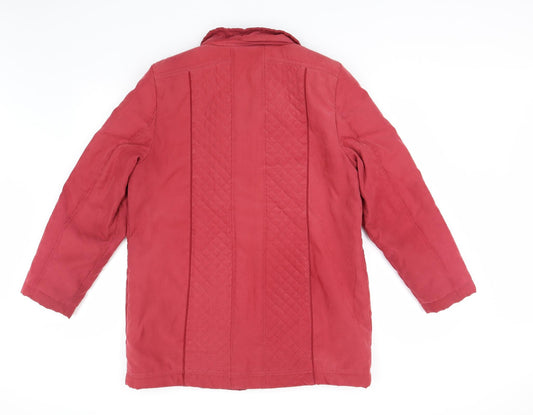 Preworn Womens Red Overcoat Coat Size M
