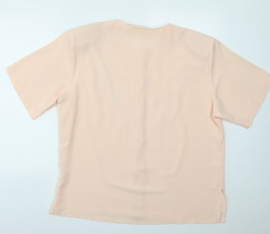 MARGARET Womens Pink Basic Blouse Size 2XL
