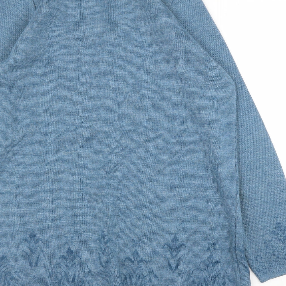 Preworn Womens Blue Floral Cardigan Jumper Size 12