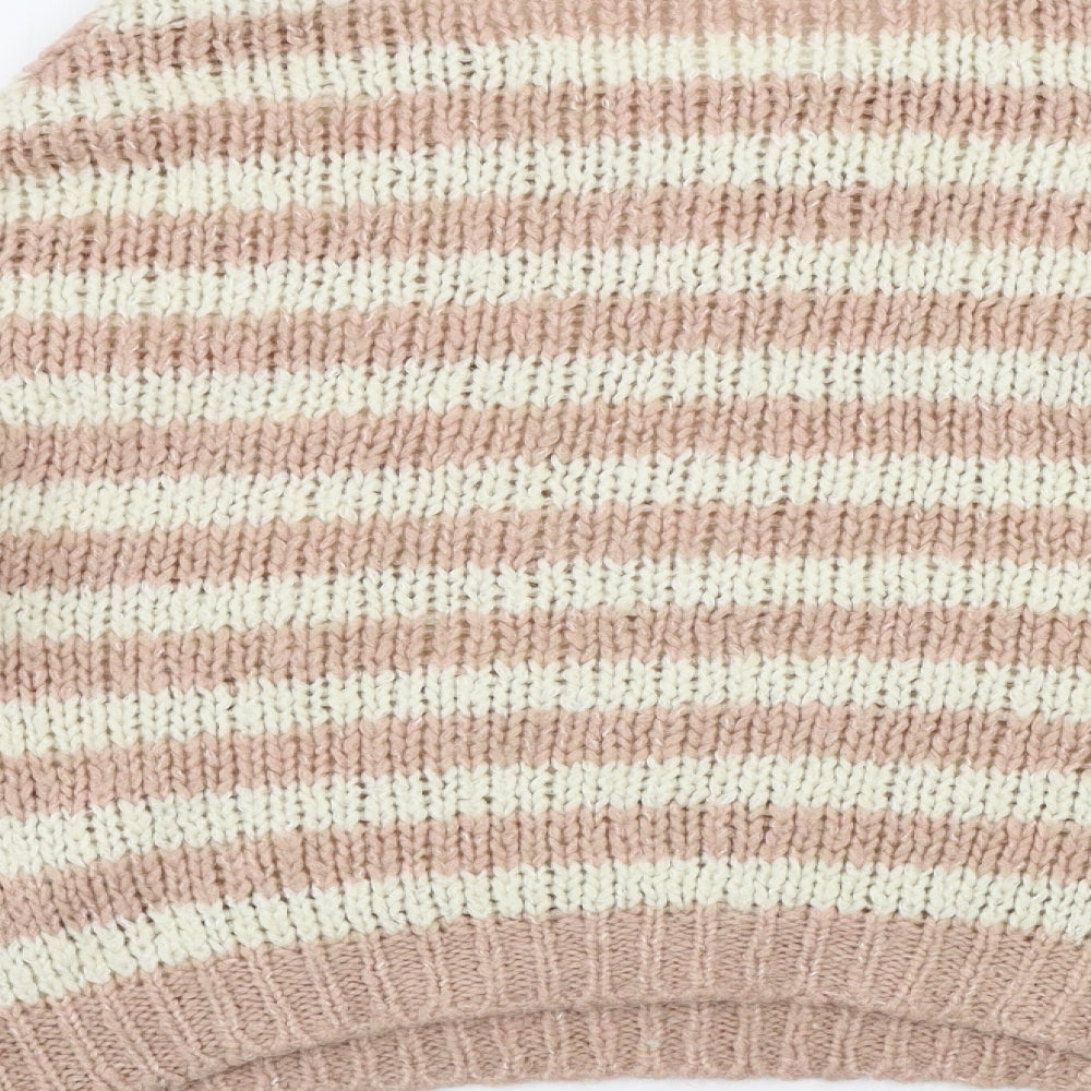New Look Womens Beige Striped Pullover Jumper Size S