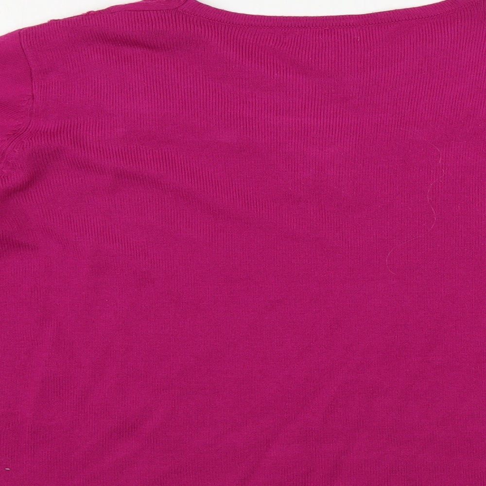 Fay Louise Womens Purple Floral Pullover Jumper Size M