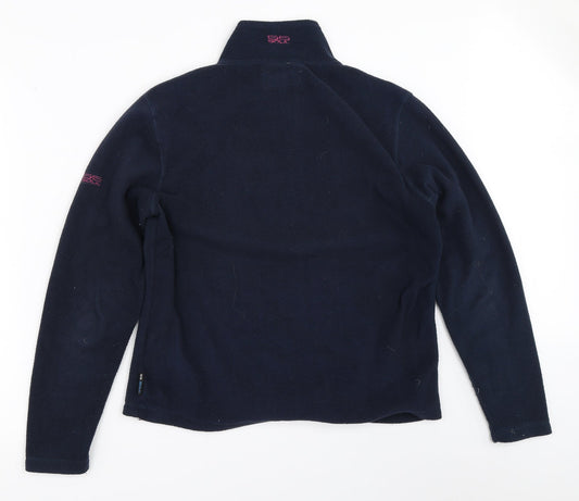 55Soul Womens Blue Fleece Henley Sweatshirt Size M
