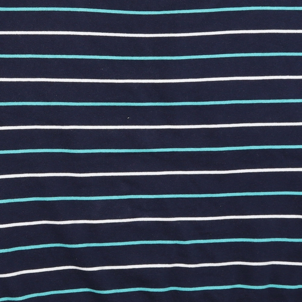 EWM Womens Blue Striped Pullover Jumper Size 14
