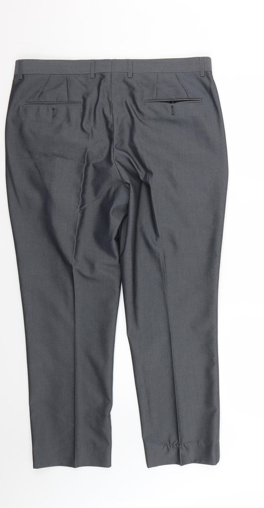 Fellini Mens Grey   2 Piece Suit Trousers Size S L26 in