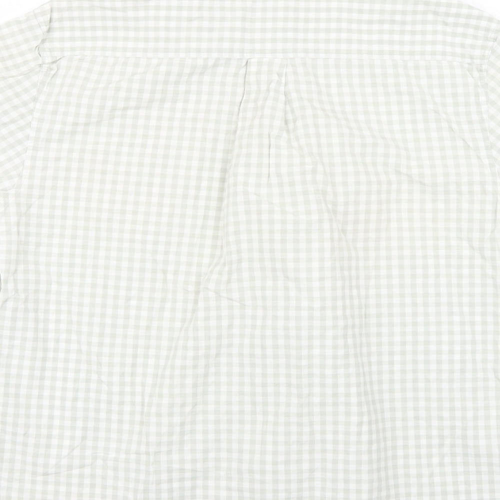 ceye man Mens Green Check Button-Up Size S