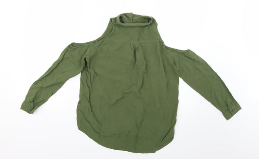 H&M Womens Green Basic Blouse Size 6