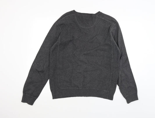 Atlantic Bay Mens Grey Pullover Jumper Size M