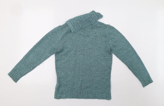 BM Collection Womens Green Knit Pullover Sweatshirt Size S