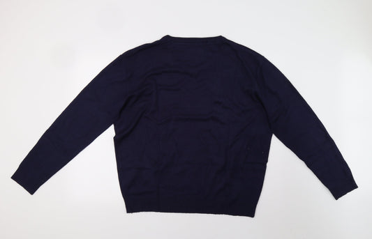 roadbent boothroyds Mens Blue Knit Pullover Sweatshirt Size XL