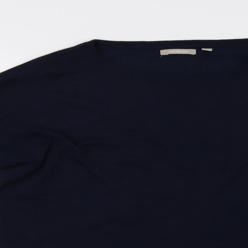 Anthology Womens Blue Pullover Sweatshirt Size 14