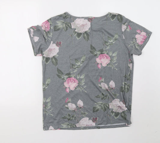 NEXT Womens Grey Floral Pyjama Top Size M