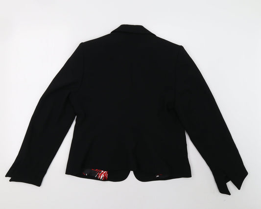 chianti Womens Black Jacket Blazer Size 14