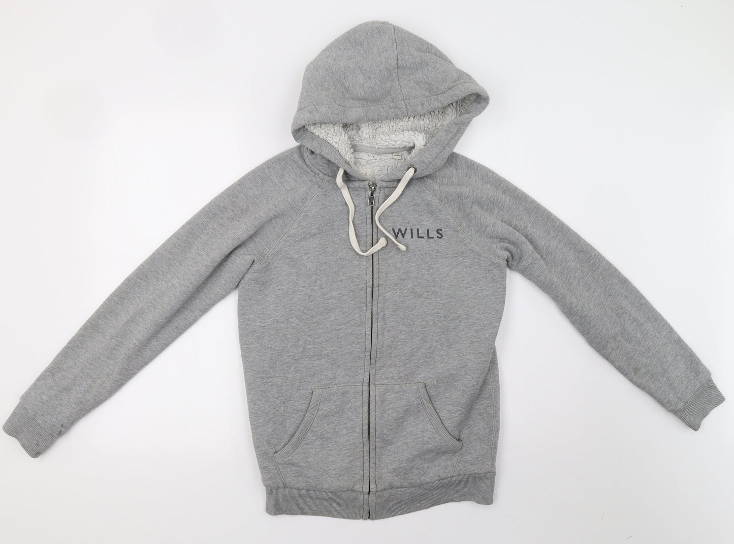 Jack Wills Womens Grey Full Zip Hoodie Size 6