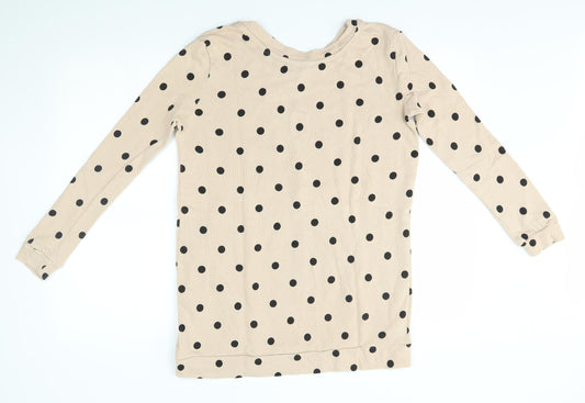 Moss Copenhagen Womens Beige Polka Dot Pullover Jumper Size S