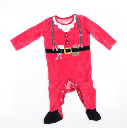 F&F Boys Red Solid One Piece Size 6-9 Months - Father Christmas