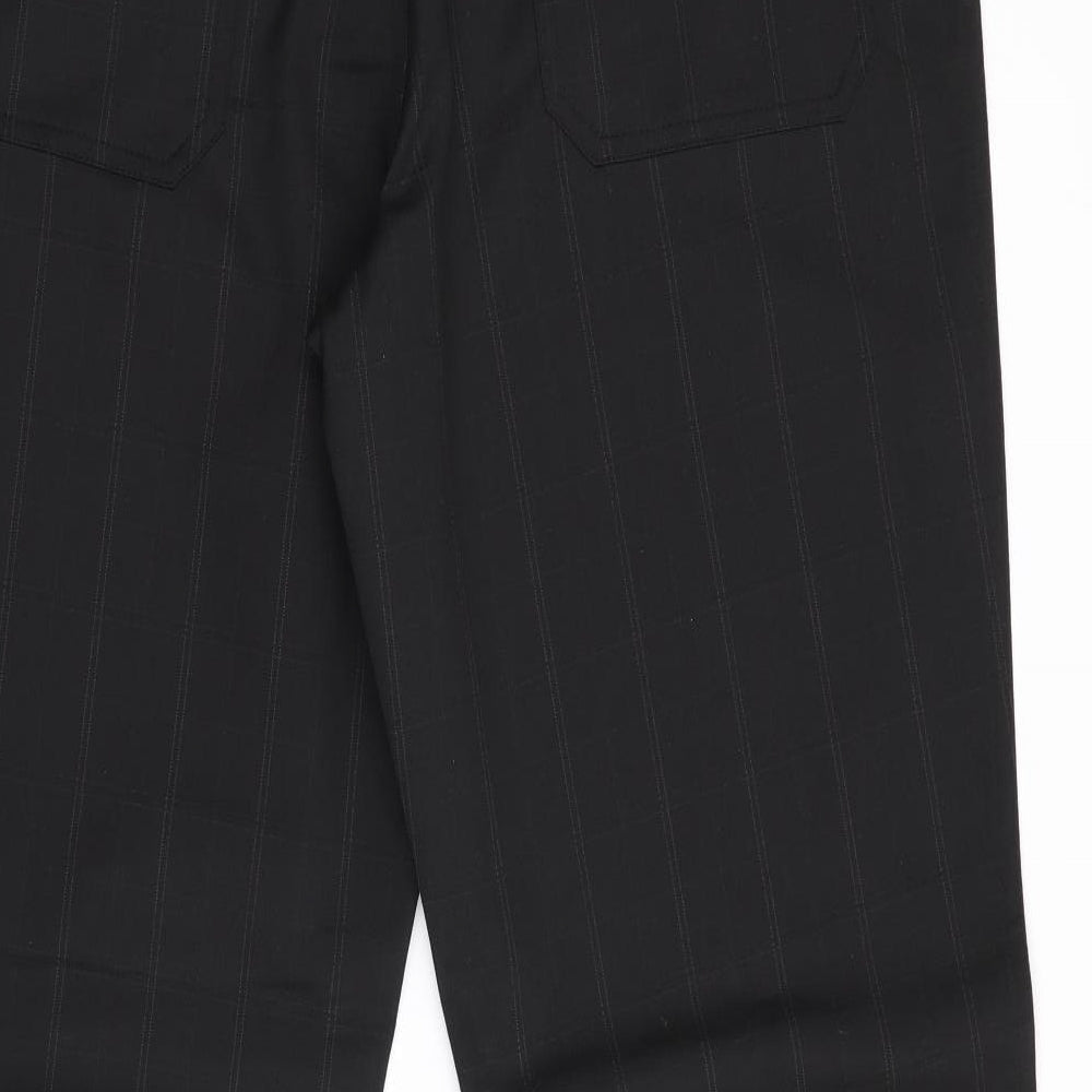 Buron Mens Black Check Trousers Size 34 in L29 in