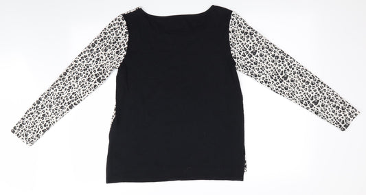 Lands' End Womens White Animal Print Tunic T-Shirt Size XS