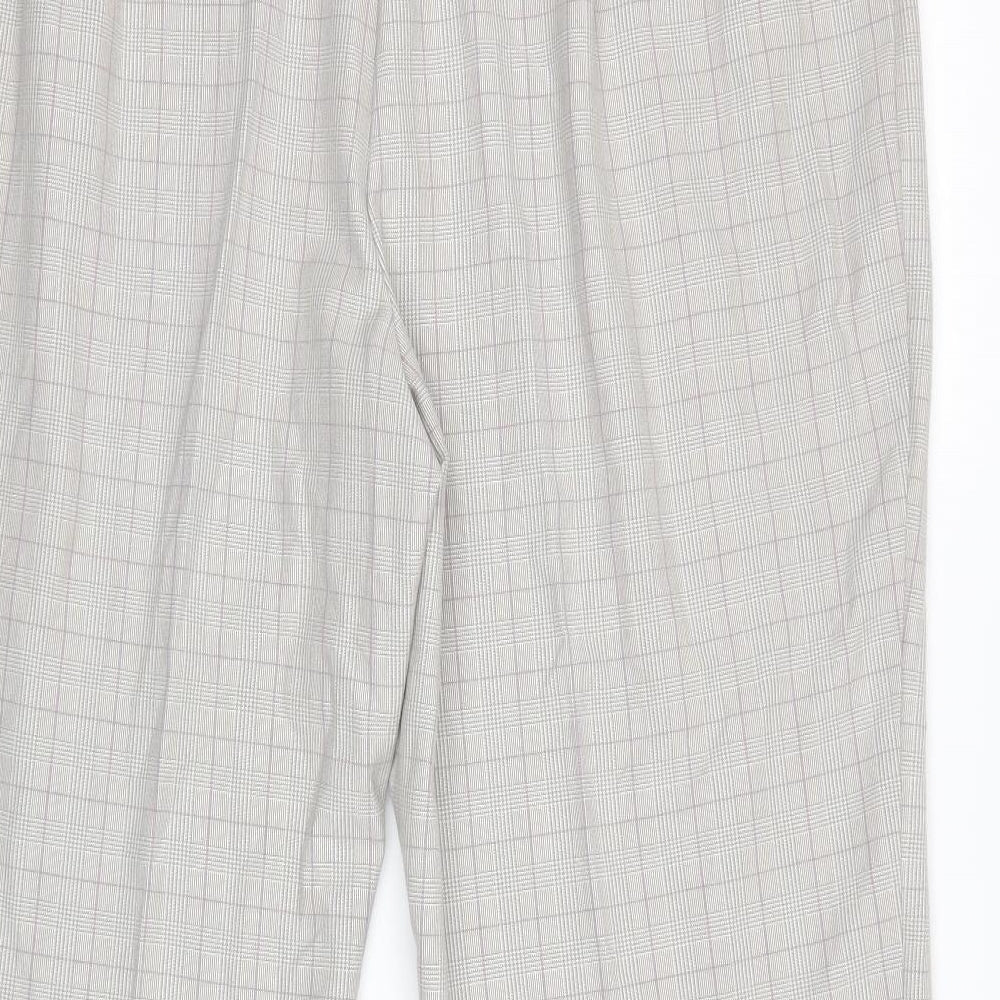 Agenda Womens Grey Check Cropped Trousers Size 20 L23 in