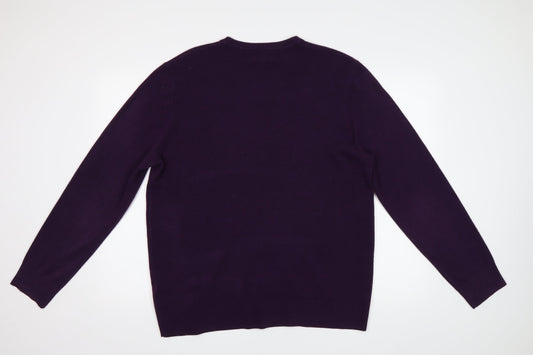 BHS Mens Purple Pullover Jumper Size L