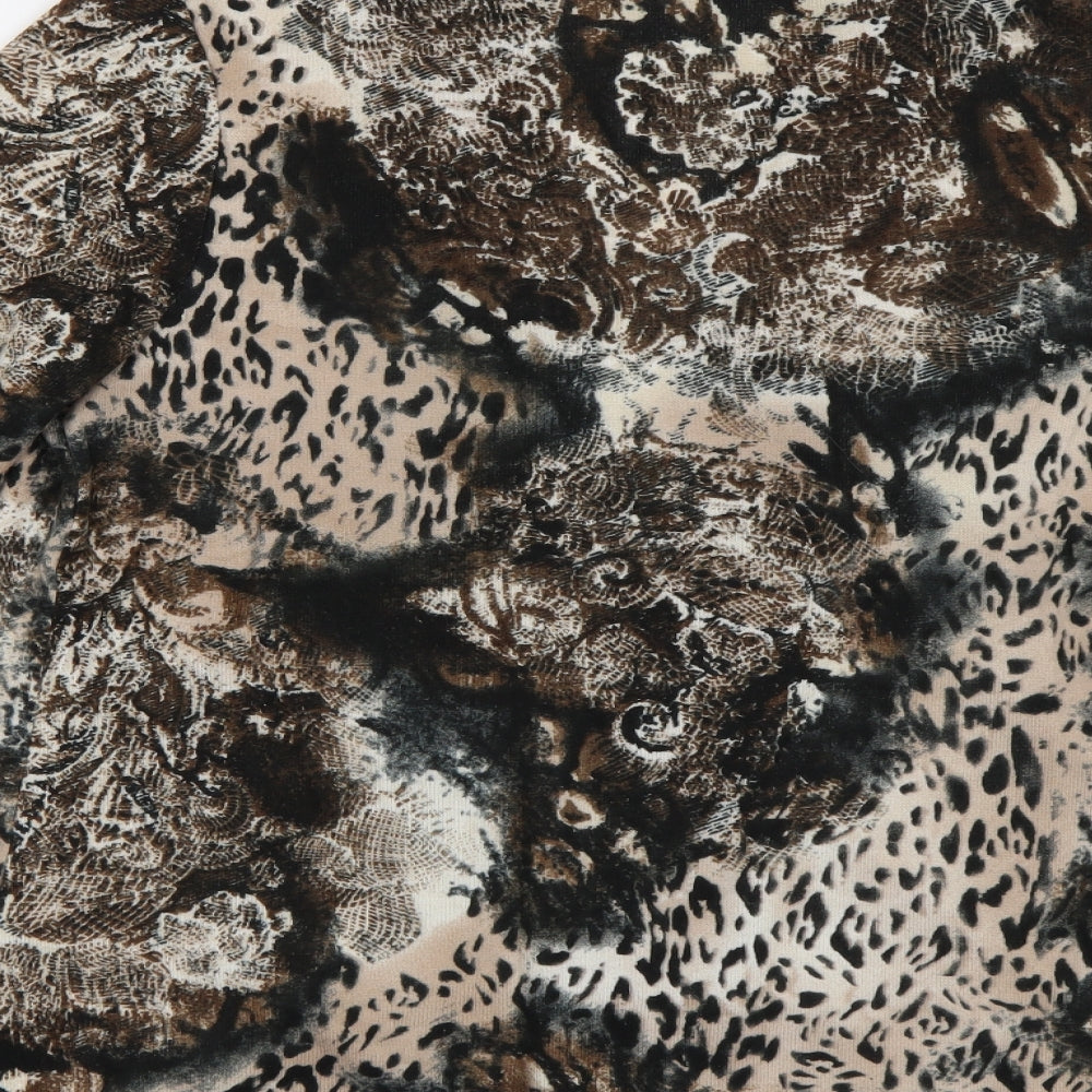 Tigi Womens Brown Animal Print Cardigan Jumper Size 12