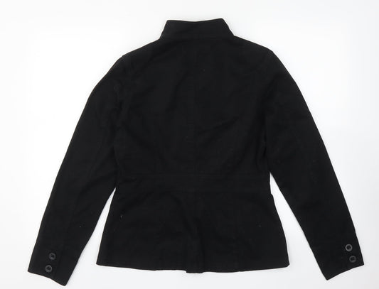 Casual Basix Womens Black Basic Button-Up Size 12