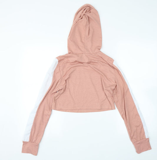 Preworn Womens Pink Pullover Hoodie Size M - Cropped