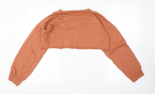 PRETTYLITTLETHING Womens Orange Pullover Sweatshirt Size 10 - Cropped