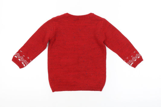 George Baby Red Pullover Jumper Size 9-12 Months