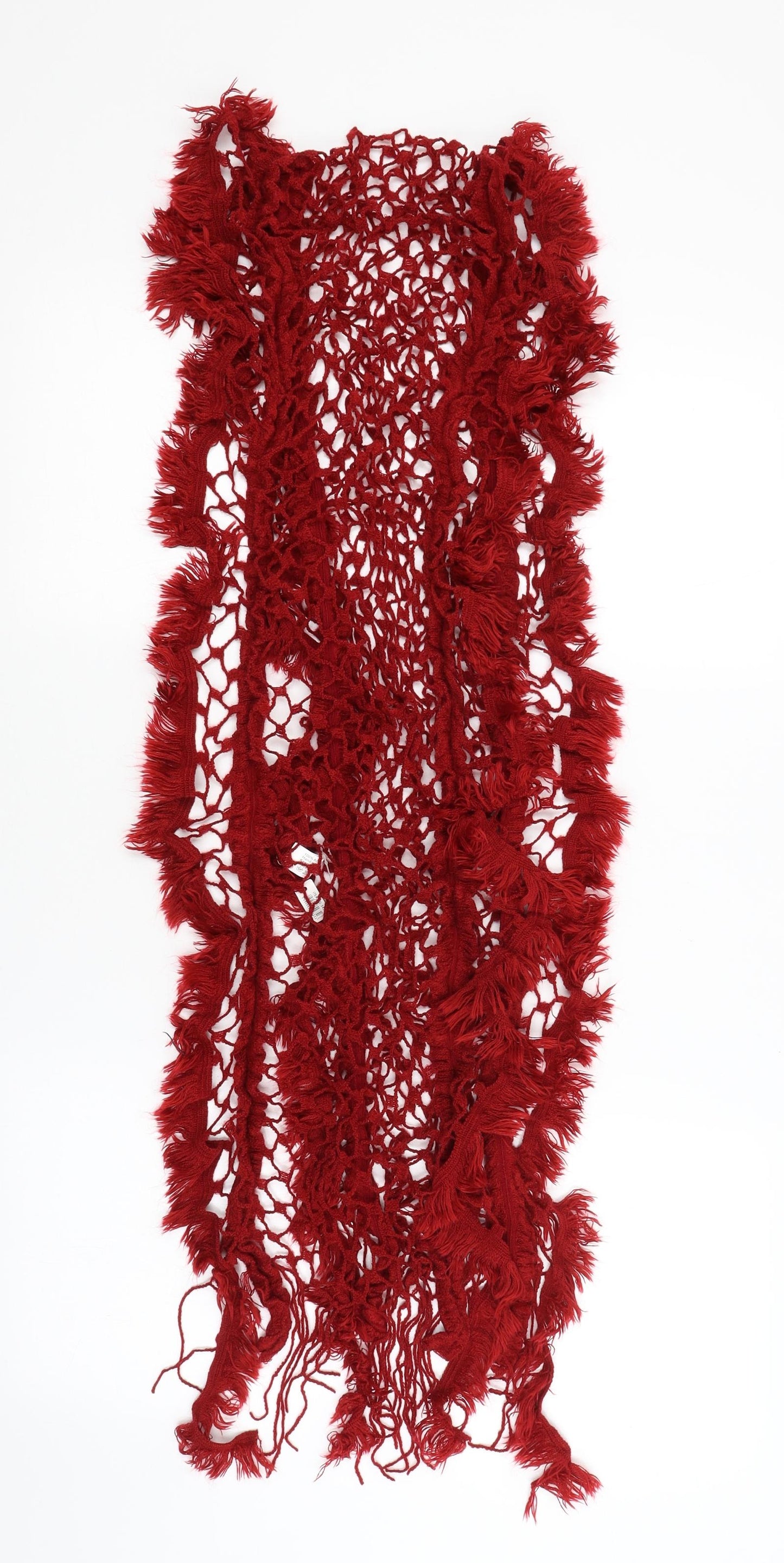 Preworn Womens Red Argyle/Diamond Scarf