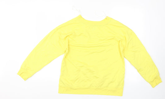 Time To Dream Womens Yellow Pullover Sweatshirt Size M