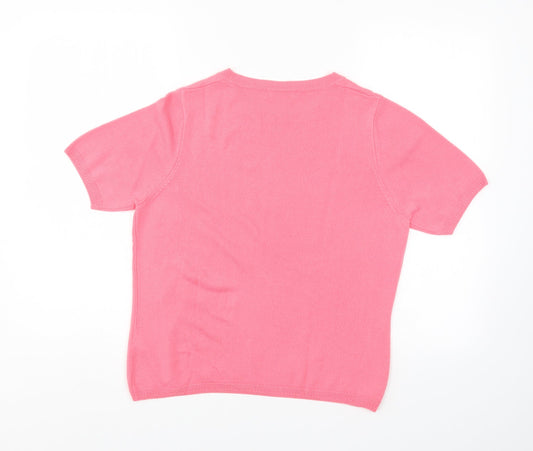 Classic Womens Pink Cropped Blouse Size 14