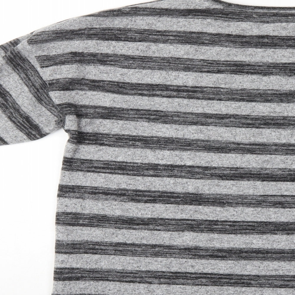 Papaya Womens Grey Striped Pullover Jumper Size M