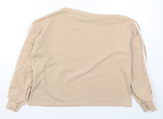 Boohoo Womens Beige Pullover Sweatshirt Size 8