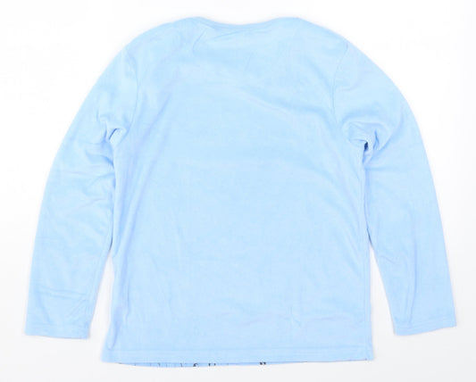 Primark Girls Blue Solid Top Pyjama Top Size 9-10 Years - Elsa Frozen