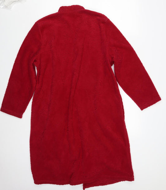M&S Womens Red Floral Overcoat Coat Size 12