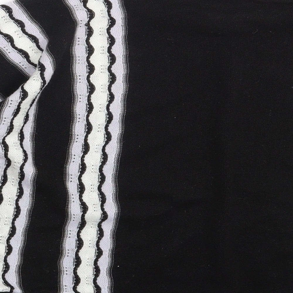 Preworn Womens Black Striped Pullover Jumper Size 10