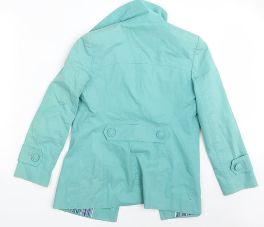 Per Una Womens Green Trench Coat Coat Size 8