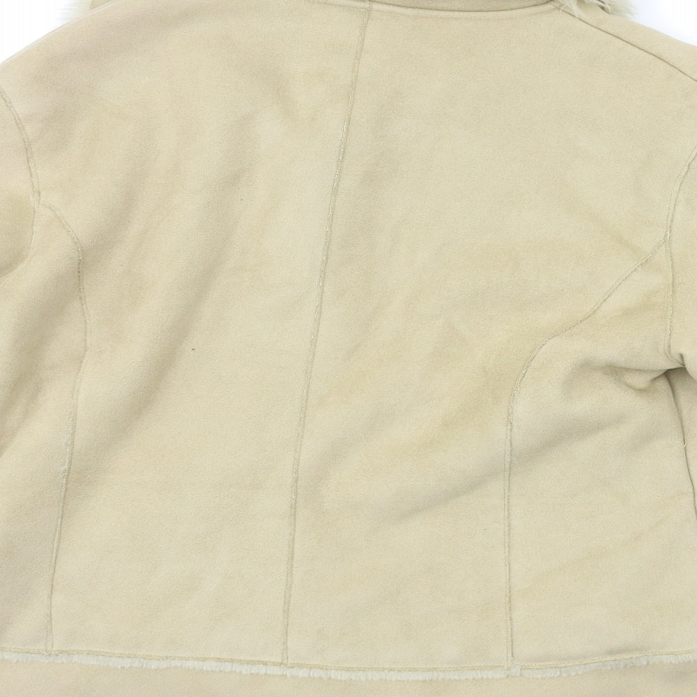 Brand and care label for Papaya women’s beige overcoat coat, size UK 14