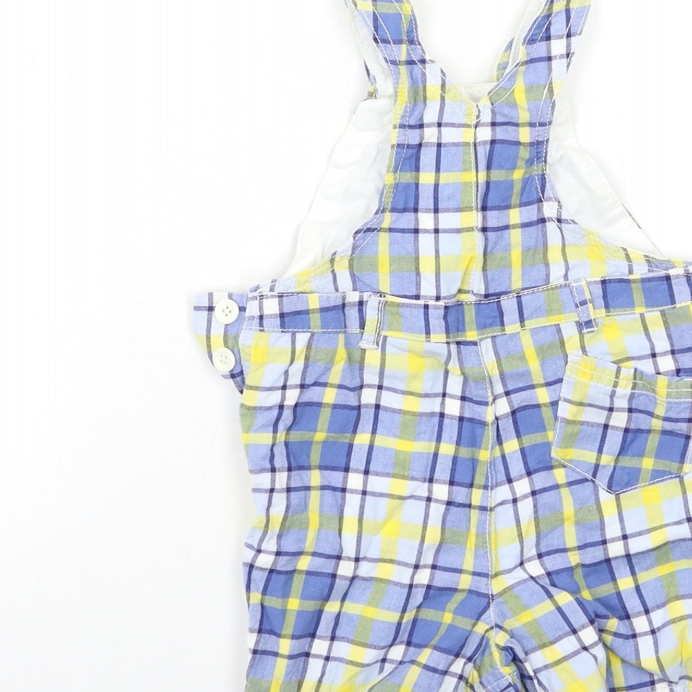 Brand and care label for Next Baby Blue Check Cargo Trousers, size 9-12, Months