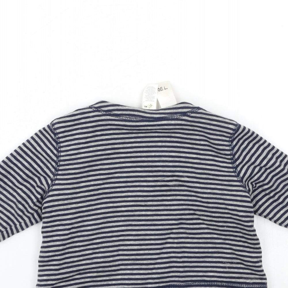 Brand and care label for Gap Baby Grey Striped jumper, size 3-6, Months