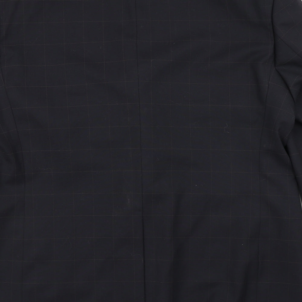 BHS Mens Blue Plaid Jacket Blazer Size 44
