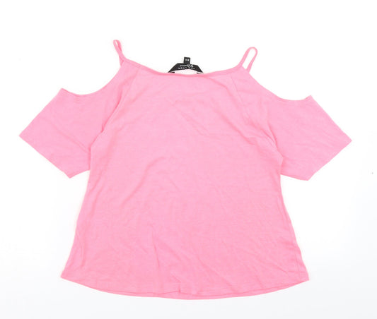 915 Generation Girls Pink Basic T-Shirt Size 10-11 Years - Cold shoulder